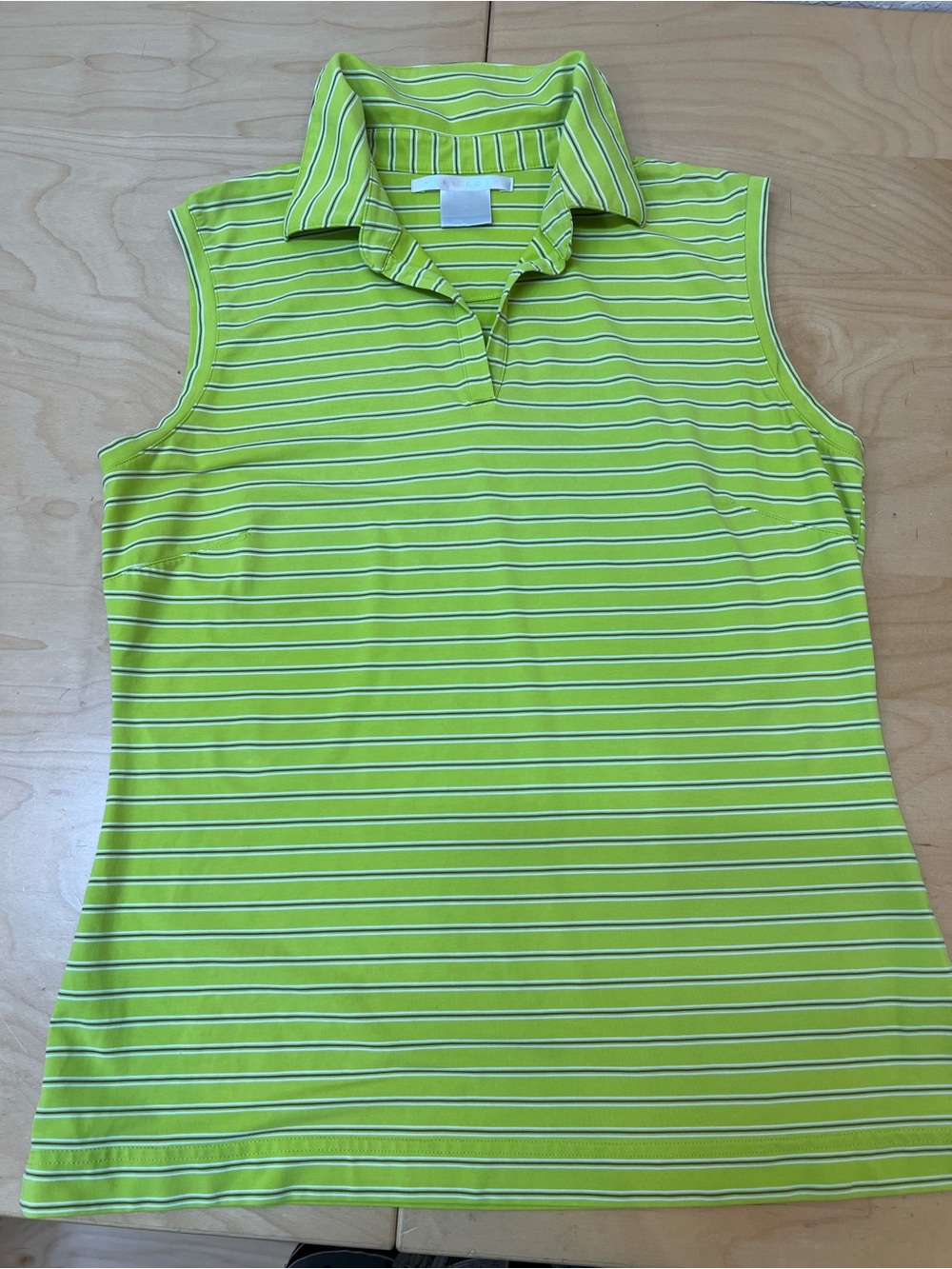 Nike Golf Sleeveless Stripe Polo Tank Top - Lime size L